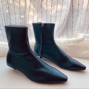 Zara Flat Leather Ankle Boots